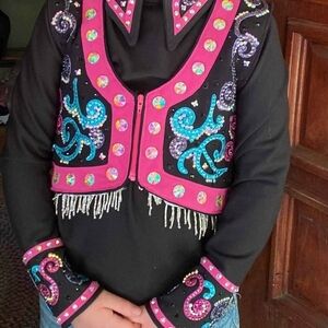 Colorful Embellished Western Vest